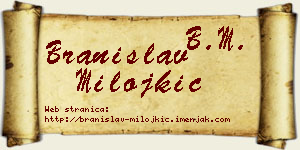 Branislav Milojkić vizit kartica